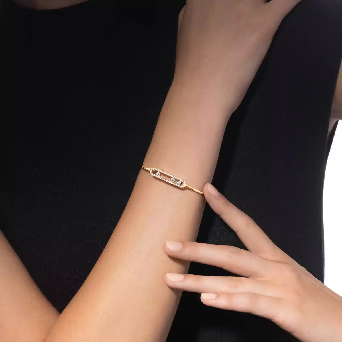 [Aetheris]MOVE PAVÉ DIAMOND BANGLE BRACELET M