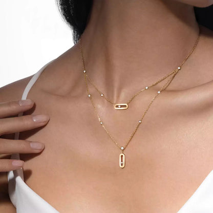 [Aetheris]MOVE UNO DOUBLE-PENDANT NECKLACE