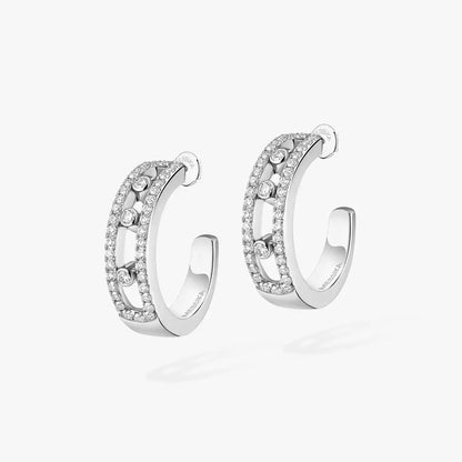 [Aetheris]MOVE PAVÉ DIAMOND HOOP-OHRRINGE