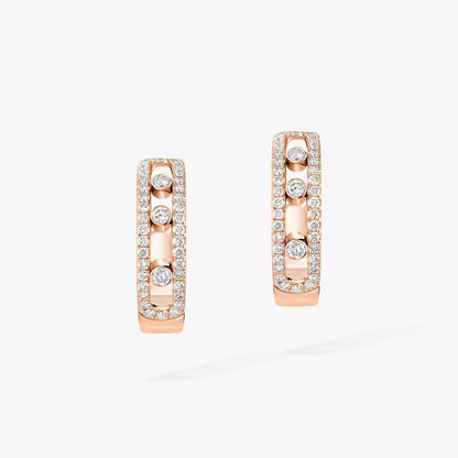 [Aetheris]MOVE PAVÉ DIAMOND HOOP-OHRRINGE