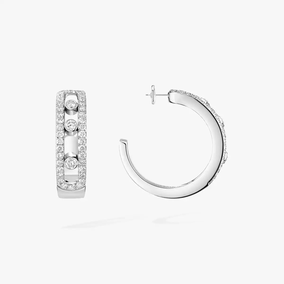 [Aetheris]MOVE PAVÉ DIAMOND HOOP-OHRRINGE