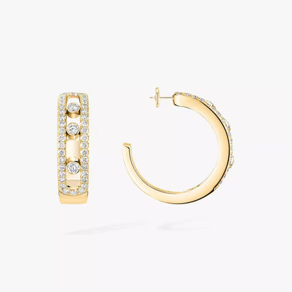 [Aetheris]MOVE PAVÉ DIAMOND HOOP-OHRRINGE
