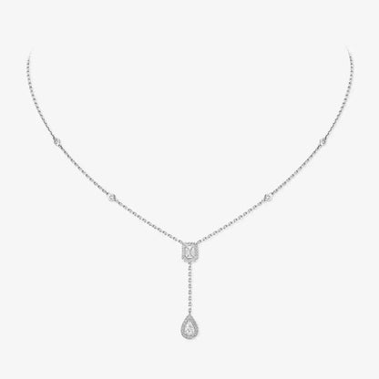 [Aetheris]SUGAR CUBE & TEARDROP FULL PAVÉ NECKLACE