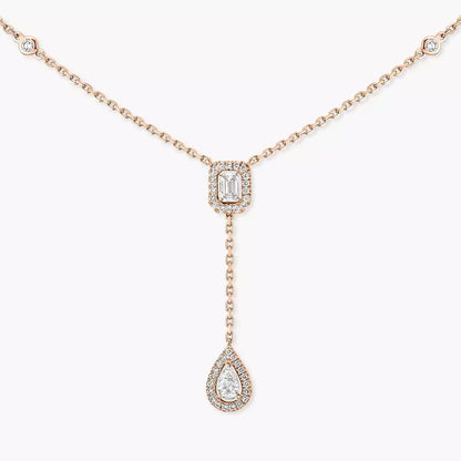 [Aetheris]SUGAR CUBE & TEARDROP FULL PAVÉ NECKLACE