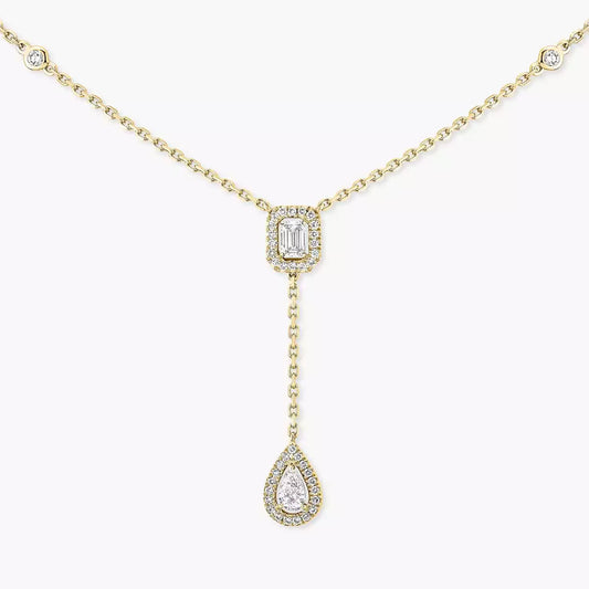 [Aetheris]SUGAR CUBE & TEARDROP FULL PAVÉ NECKLACE
