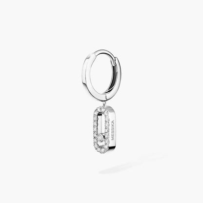 [Aetheris]MOVE UNO SINGLE DIAMOND HOOP EARRINGS