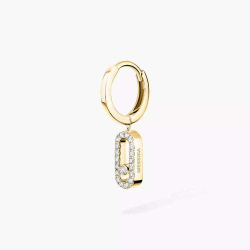 [Aetheris]MOVE UNO SINGLE DIAMOND HOOP EARRINGS
