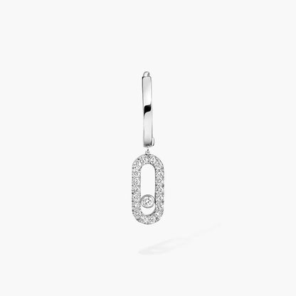 [Aetheris]MOVE UNO SINGLE DIAMOND HOOP EARRINGS
