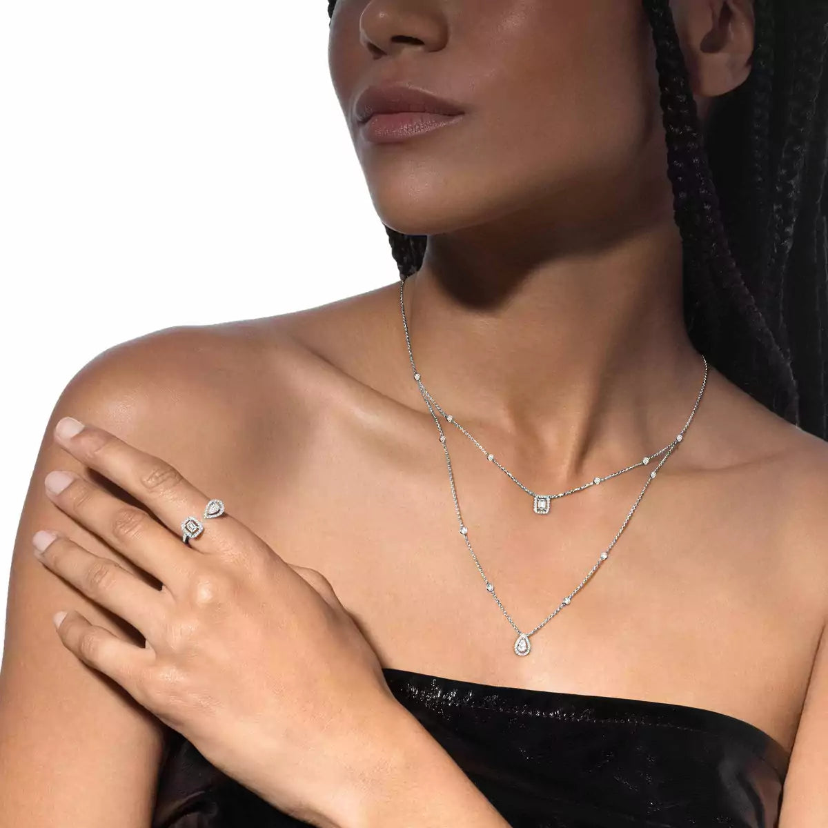[Aetheris]MY TWIN 2-ROW DIAMOND NECKLACE