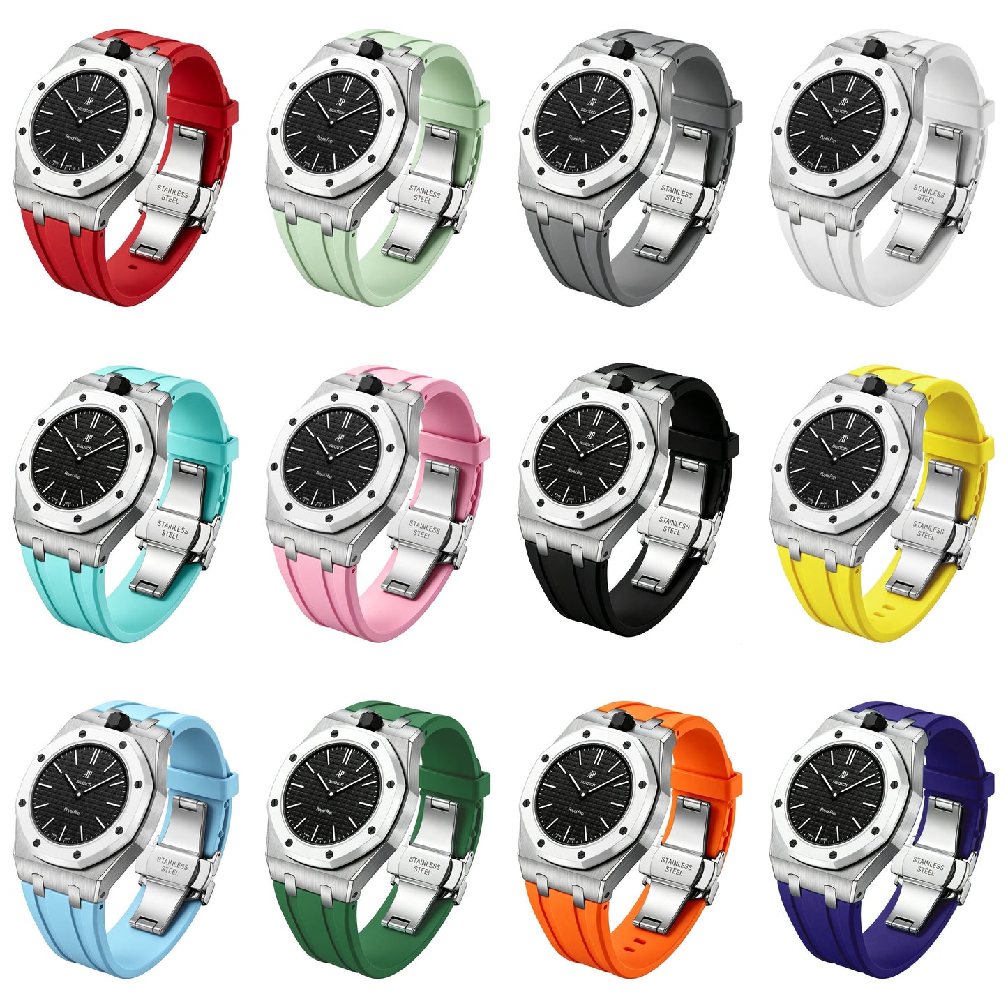 [Aetheris]Royal Oak Pop Exclusive Stahlgehäuse und Silikonarmband mit Wiege