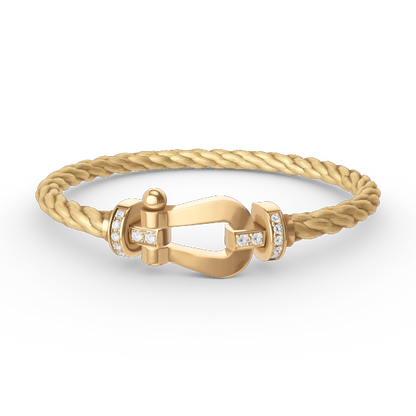 [Aetheris]FORCE LARGE HORSESHOE HALB DIAMANT ARMREIF – GOLD