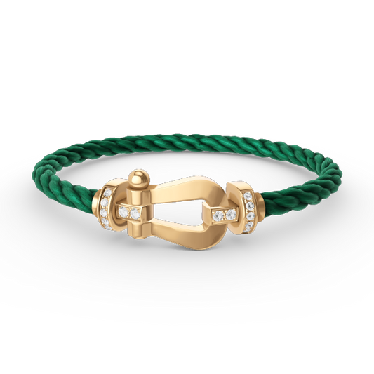 [Aetheris]FORCE LARGE HORSESHOE HALF DIAMOND BRACELET - GOLD