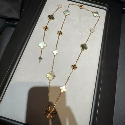 [Aetheris]DETACHABLE 15-MOTIF CLOVER STATEMENT SET - GREY MOTHER-OF-PEARL & LASER