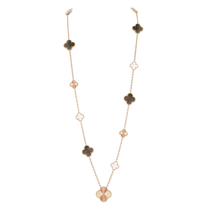 [Aetheris]DETACHABLE 15-MOTIF CLOVER STATEMENT SET - GREY MOTHER-OF-PEARL & LASER
