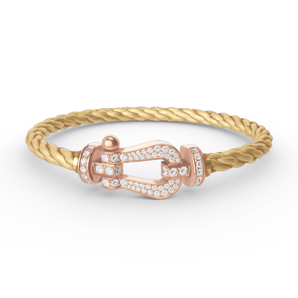 [Aetheris]KRAFT GROSSES HUFEISEN VOLL DIAMANT ARMREIF - ROSÉGOLD