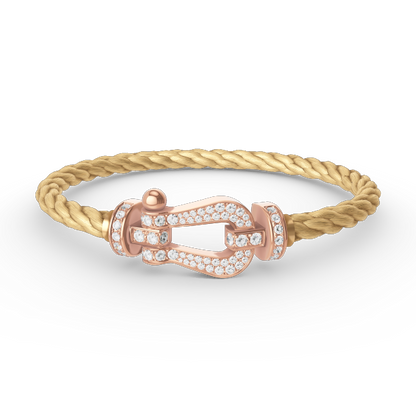 [Aetheris]KRAFT GROSSES HUFEISEN VOLL DIAMANT ARMREIF - ROSÉGOLD