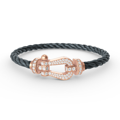 [Aetheris]KRAFT GROSSES HUFEISEN VOLL DIAMANT ARMREIF - ROSÉGOLD