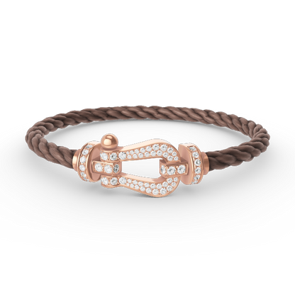 [Aetheris]KRAFT GROSSES HUFEISEN VOLL DIAMANT ARMREIF - ROSÉGOLD