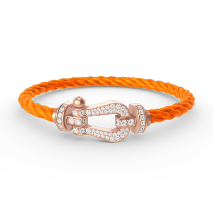 [Aetheris]KRAFT GROSSES HUFEISEN VOLL DIAMANT ARMREIF - ROSÉGOLD
