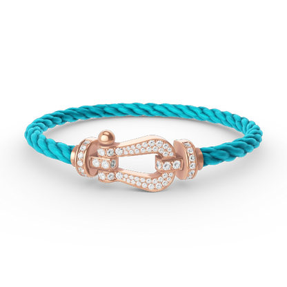 [Aetheris]KRAFT GROSSES HUFEISEN VOLL DIAMANT ARMREIF - ROSÉGOLD