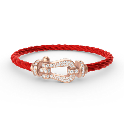[Aetheris]KRAFT GROSSES HUFEISEN VOLL DIAMANT ARMREIF - ROSÉGOLD