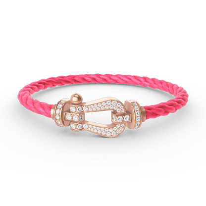 [Aetheris]KRAFT GROSSES HUFEISEN VOLL DIAMANT ARMREIF - ROSÉGOLD