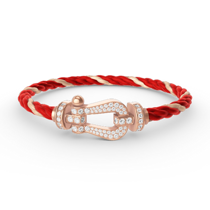 [Aetheris]KRAFT GROSSES HUFEISEN VOLL DIAMANT ARMREIF - ROSÉGOLD