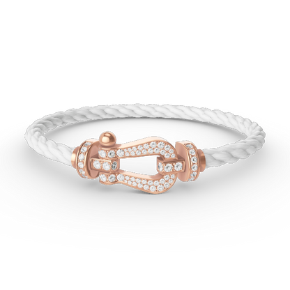 [Aetheris]KRAFT GROSSES HUFEISEN VOLL DIAMANT ARMREIF - ROSÉGOLD