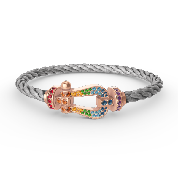 [Aetheris]FORCE LARGE HORSESHOE COLORED DIAMOND BRACELET - ROSE GOLD