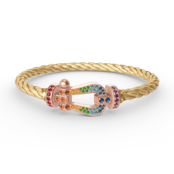 [Aetheris]FORCE LARGE HORSESHOE COLORED DIAMOND BRACELET - ROSE GOLD
