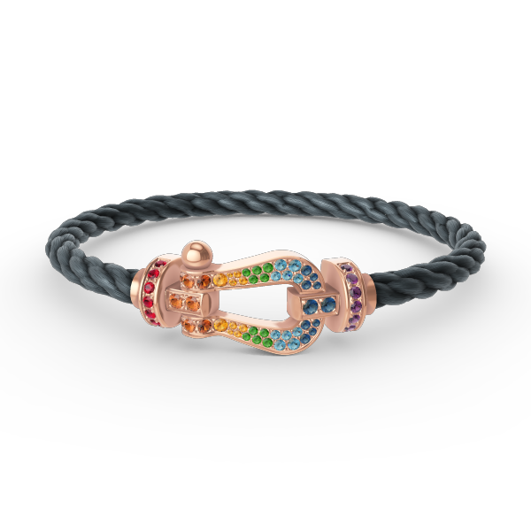 [Aetheris]FORCE LARGE HORSESHOE COLORED DIAMOND BRACELET - ROSE GOLD