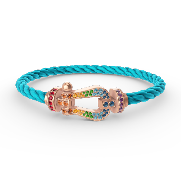 [Aetheris]FORCE LARGE HORSESHOE COLORED DIAMOND BRACELET - ROSE GOLD
