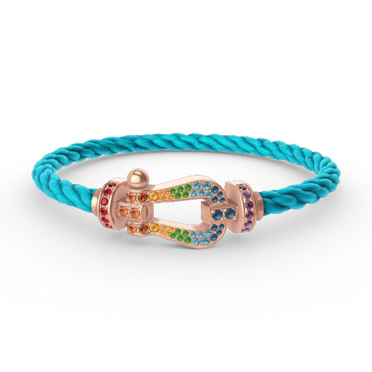 [Aetheris]FORCE LARGE HORSESHOE COLORED DIAMOND BRACELET - ROSE GOLD