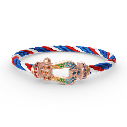 [Aetheris]FORCE LARGE HORSESHOE COLORED DIAMOND BRACELET - ROSE GOLD