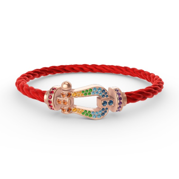 [Aetheris]FORCE LARGE HORSESHOE COLORED DIAMOND BRACELET - ROSE GOLD