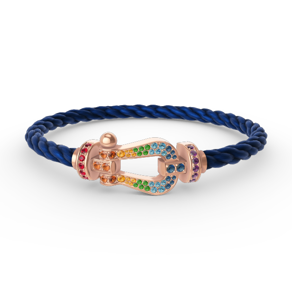 [Aetheris]FORCE LARGE HORSESHOE COLORED DIAMOND BRACELET - ROSE GOLD
