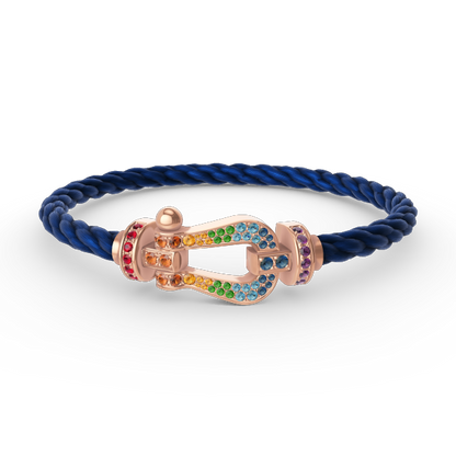 [Aetheris]FORCE LARGE HORSESHOE COLORED DIAMOND BRACELET - ROSE GOLD