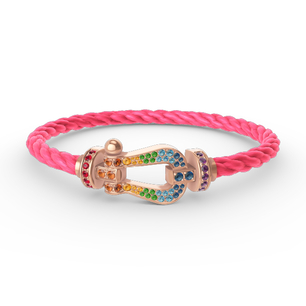 [Aetheris]FORCE LARGE HORSESHOE COLORED DIAMOND BRACELET - ROSE GOLD