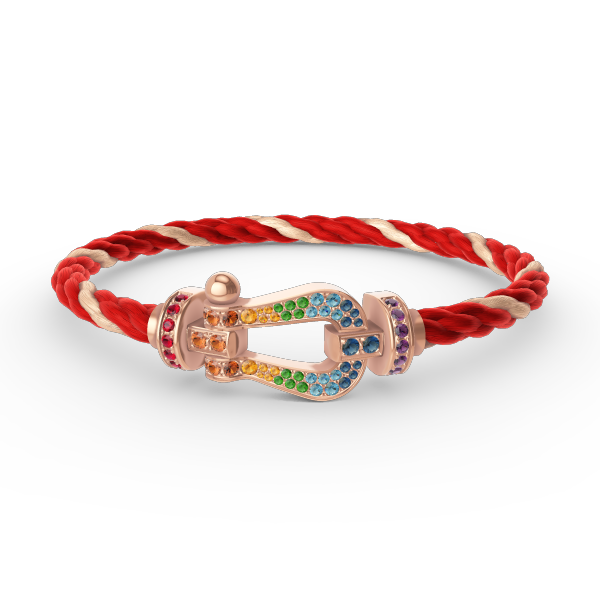 [Aetheris]FORCE LARGE HORSESHOE COLORED DIAMOND BRACELET - ROSE GOLD