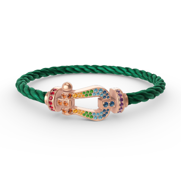 [Aetheris]FORCE LARGE HORSESHOE COLORED DIAMOND BRACELET - ROSE GOLD
