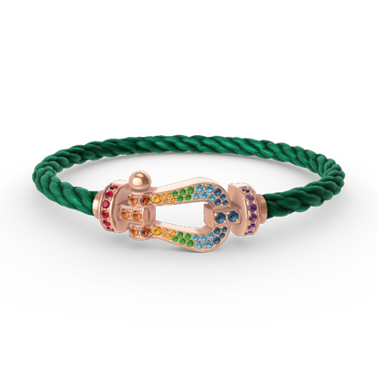 [Aetheris]FORCE LARGE HORSESHOE COLORED DIAMOND BRACELET - ROSE GOLD