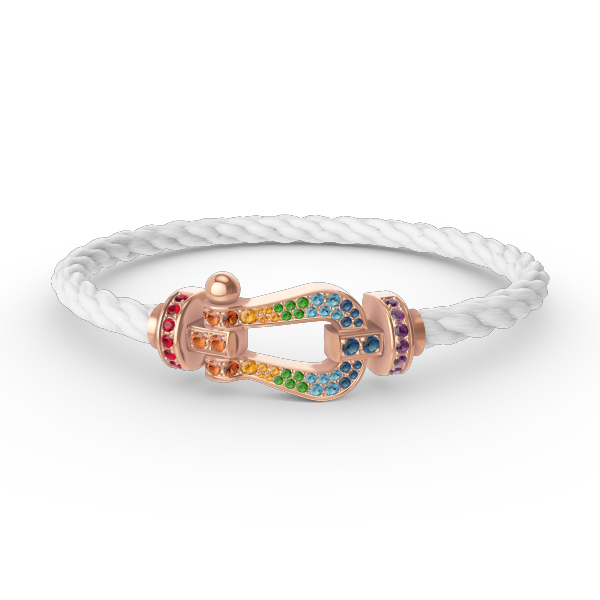 [Aetheris]FORCE LARGE HORSESHOE COLORED DIAMOND BRACELET - ROSE GOLD
