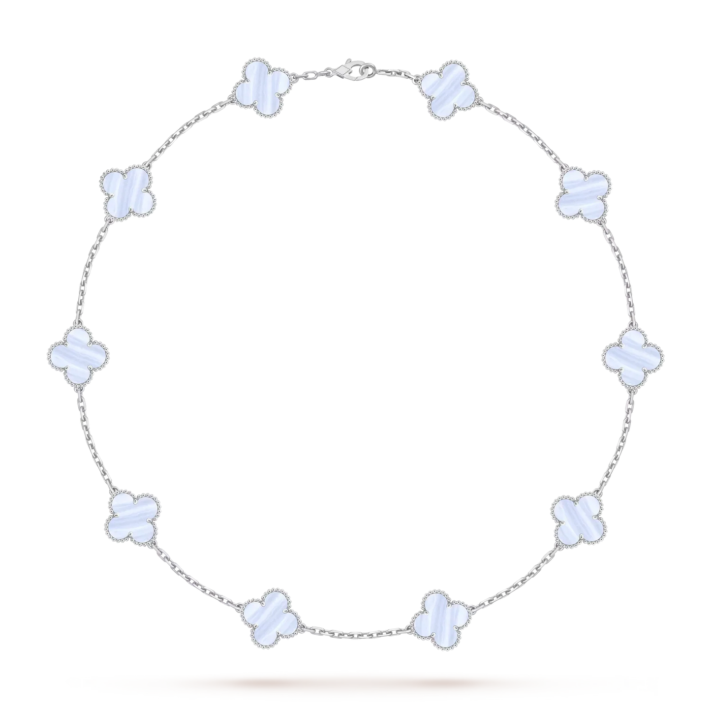 [Aetheris]CLASSIC LUCKY 10-MOTIF CLOVER NECKLACE WHITE GOLD COLLECTION