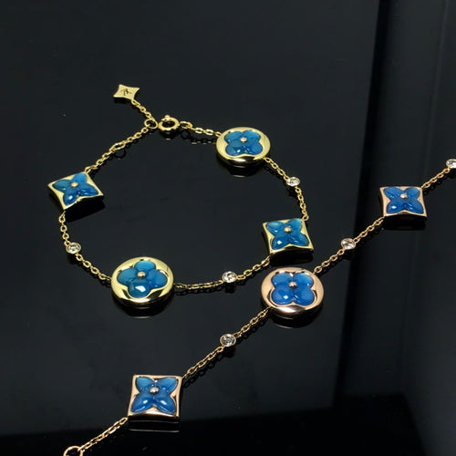 [Aetheris]STAR AND SUN 4 MOTIF BLUE BRACELET