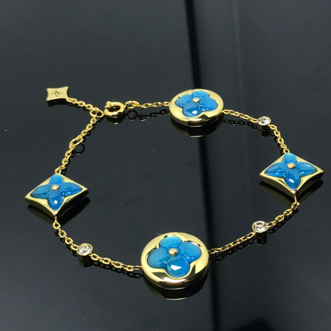 [Aetheris]STAR AND SUN 4 MOTIF BLUE BRACELET
