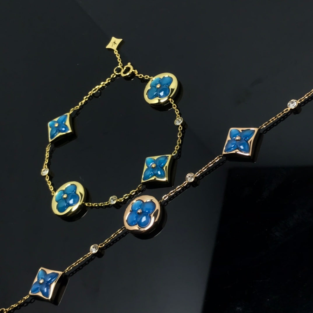 [Aetheris]STAR AND SUN 4 MOTIF BLUE BRACELET