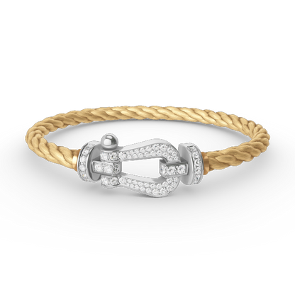 [Aetheris]FORCE LARGE HORSESHOE FULL DIAMOND BRACELET - WHITE GOLD