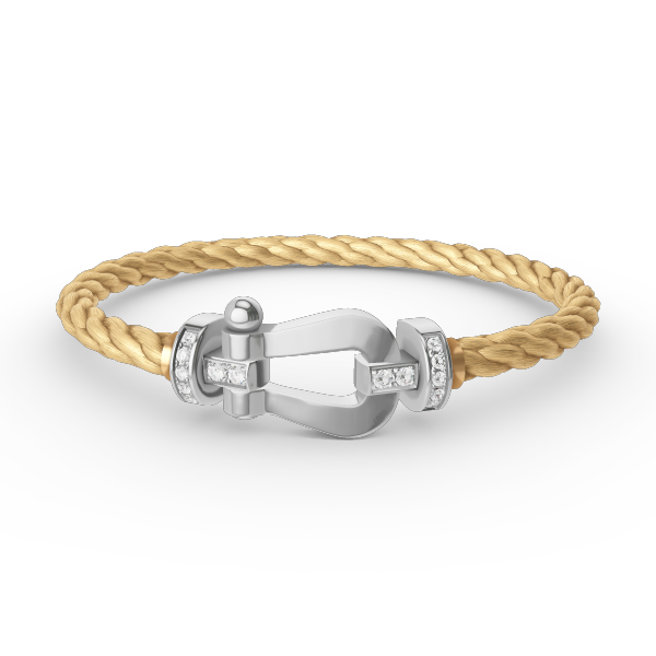 [Aetheris]FORCE LARGE HORSESHOE HALF DIAMOND BRACELET - WHITE GOLD