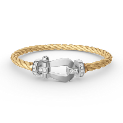 [Aetheris]FORCE LARGE HORSESHOE HALF DIAMOND BRACELET - WHITE GOLD