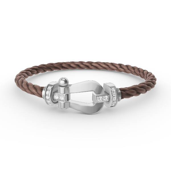 [Aetheris]FORCE LARGE HORSESHOE HALF DIAMOND BRACELET - WHITE GOLD